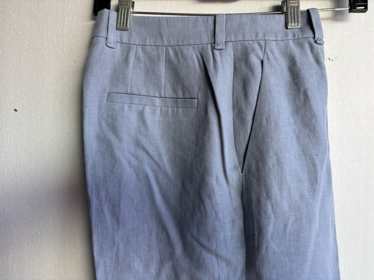 ⭐️   2024 WOMENS CHLOE PEBBLE BLUE LINEN TROUSER  PANTS   38  ⭐️ View 3