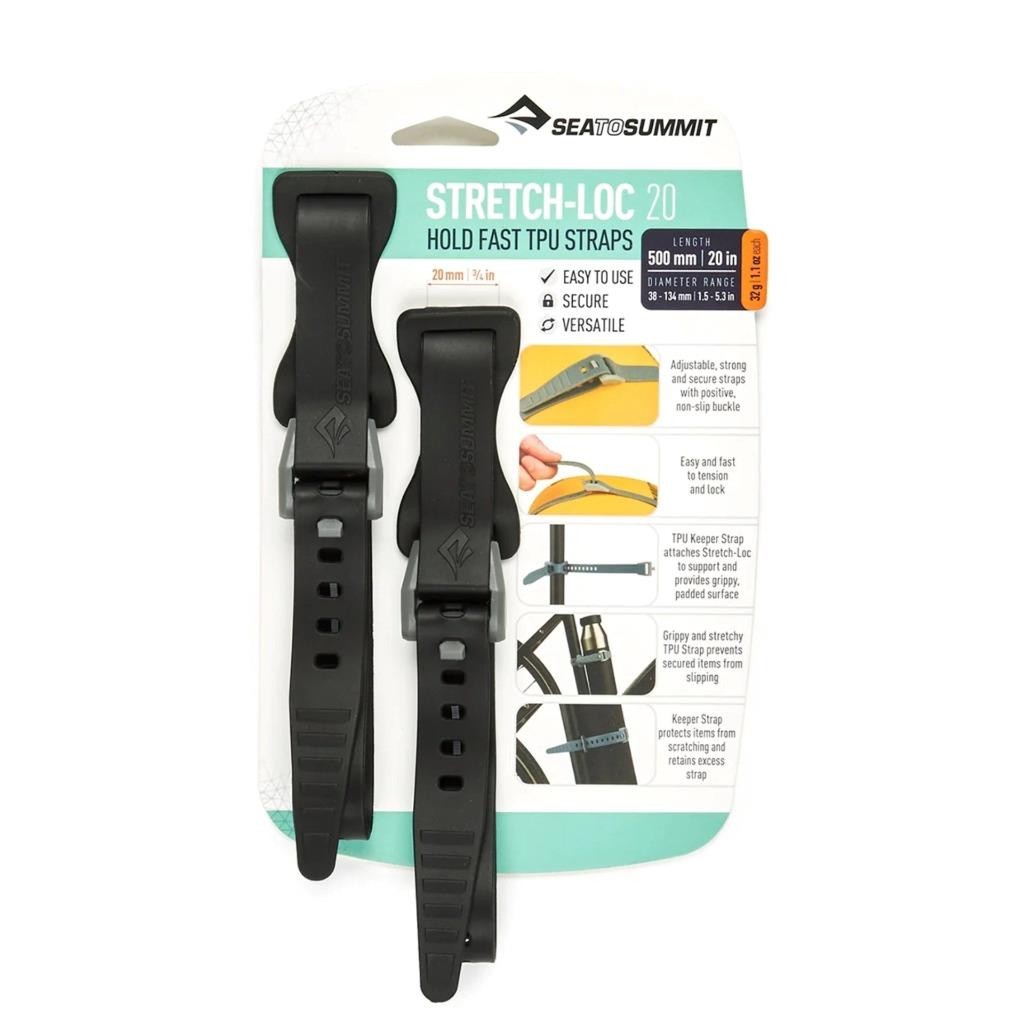 (20 20X500mm) Sea To Summit Straps 2-Pack (Black) 9327868145010 - Image 2