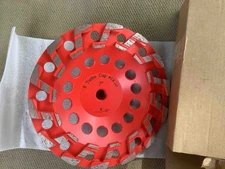 7" Aggressive Diamond Grinding Concrete Cup Wheels 5/8"-11 Arbor #18/20 Grit