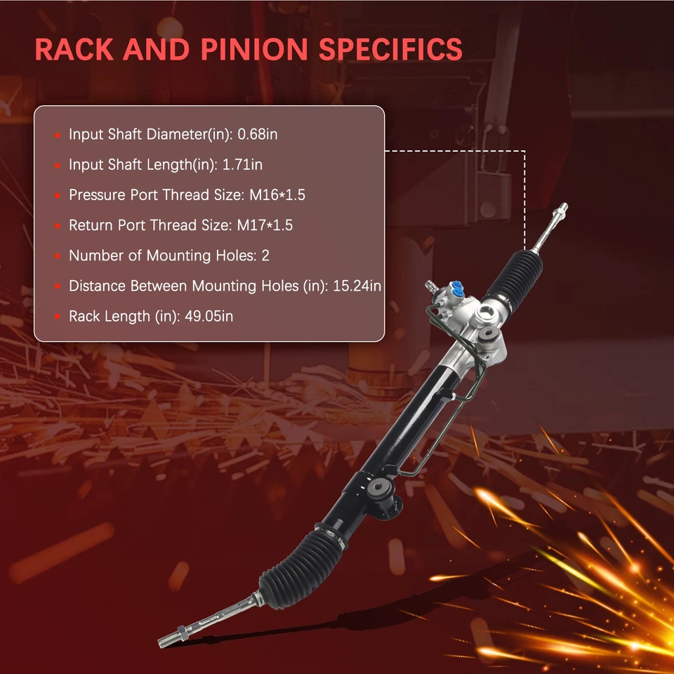 Conjunto de cremallera y piñón de dirección asistida apto para Toyota Tacoma 2005-2015 26-2629 Foto 3 de 4