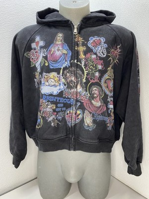Righteous Unisex Hoodie Black/Multi Size XL Risen King Cropped