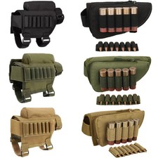 Tactical Buttstock Cheek Pad Rest Shotgun Rifle Shell Holder Ammo Carrier Pouch
