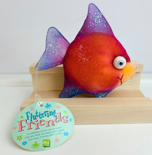 Vintage Russ Berrie Fluttering Friends Rainbow Fish w/ Googly Eyes NOS