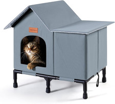 Insulated Cat Shelter Weatherproof Outdoor Cat House with Self-Warming Insulatio