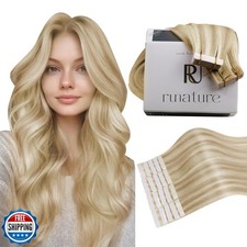 RUNATURE Human Hair Tape in Extensions 22 Inch Tape in Extensions Human Hair