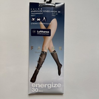 New $50 Falke Dore Lufthansa OTC Strong Compression Sheer Socks Sz 8 to 9