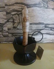 2 PACK 6" Burnt  Ivory Taper Timer Candels 