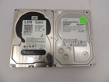 Lot of 2 Western Digital and Hitachi 3TB 6Gb/s 3.5" SATA Hard Drive 100% Health