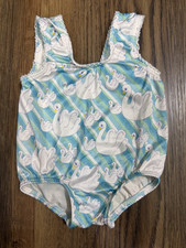 Vintage Carters Swimsuit Swan Print Baby Girl 12 Months