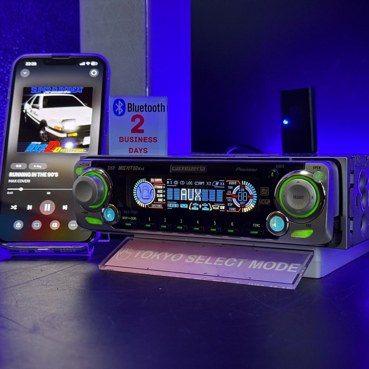 Pioneer Carrozzeria MEH-P007 Car Audio 1DIN MD Player Added