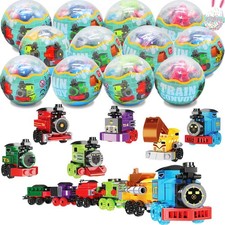 12PCS Prefilled Easter Eggs with Train Building Blocks, Easter Egg Train Toys Se