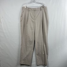 NINE WEST Pants High Rise Straight Leg Houndstooth Trouser Sz 14 Tan Gray New
