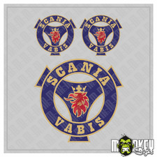 3er Scania Vabis Aufkleber Set passend f&uuml;r 1:14 Tamiya RC LKW Truck Sticker A