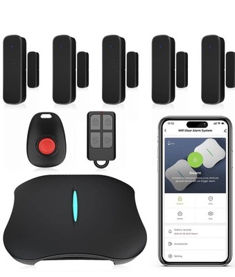 Wireless Home Security System with Google Assistant and Amazon Alexa
