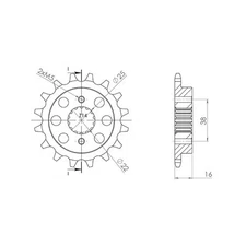 SGR SPROCKET R AC P520-D15 DUCATI ST3 992 04/07