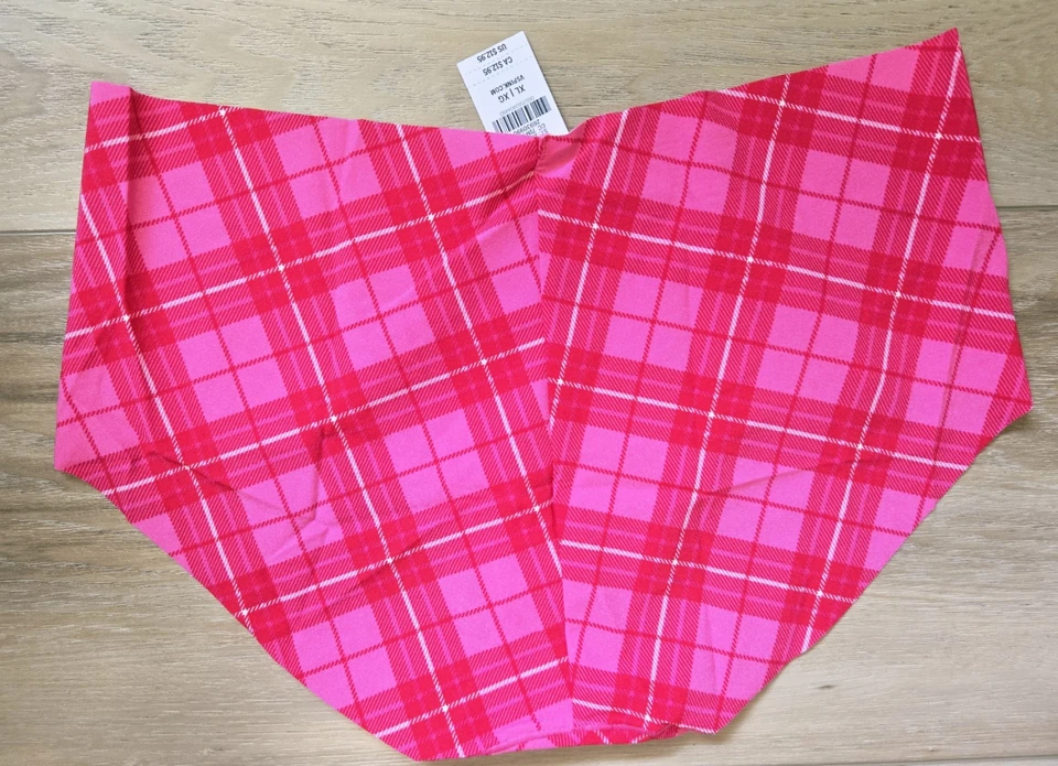 NUEVO CON ETIQUETAS Victoria's Secret ROSA Cuadros Suave No-Show Hiphugger Hipster Bragas XL Foto 2 de 3