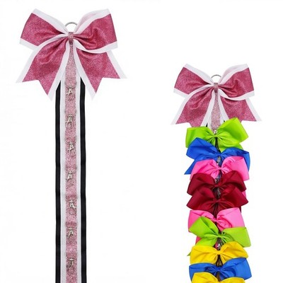 Glitter Large Handmade Cheer Bows Holder, Wall Hanger for Cheerleading Teen G...