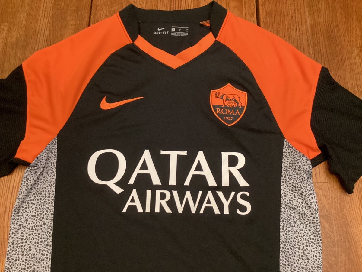 NWT's Nike AS ROMA 2020-21 3rd Jersey Black/Orange CK7828-011