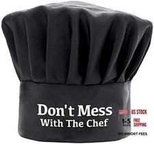 Funny Chef Hat - Don't Mess With The Chef - Adjustable Kitchen Cooking Hat for