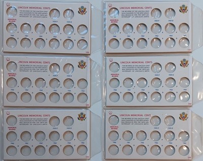 Lot Of 6 ANCO 1959-1965 Lincoln Memorial Cents Penny No. 1355 Coin Holder Cards