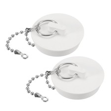 2 Pcs Tub Stoppers, Rubber Bathtub Stoppers Drain Plug 1-5/8", White