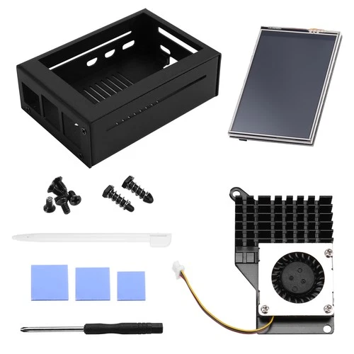 3.5 Inch   Screen for  5, with Metal Case and Active Cooler Black2187