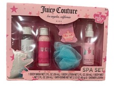 Juicy Couture Five Piece Kids Spa Set Pea Scented Body Wash Lotion Miss Bath And
