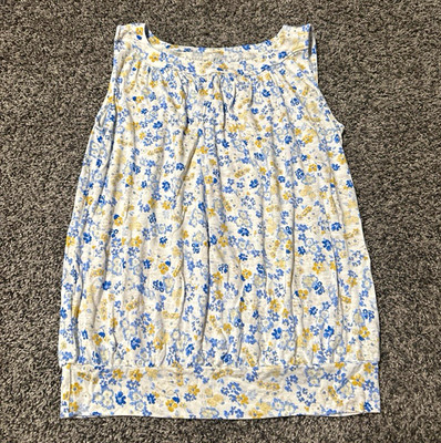 LOFT Outlet Women s XS Floral Sleeveless Tank Top Round Neck Pullover W/B/Y