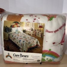 Vintage Rare NEW NIP Care Bears  Over The Rainbow  Blanket Twin Full 72  x90  