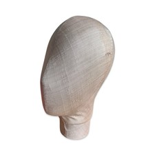 Vintage Linen Covered Mannequin Head Wig Display Holder Halloween Decor