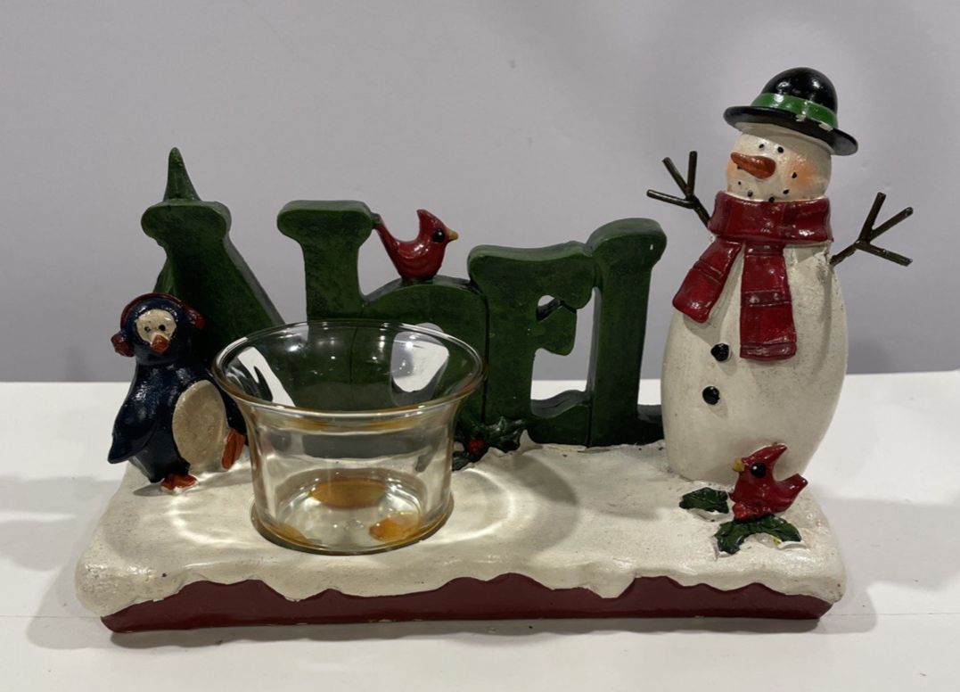NOEL Tealight Holder Snowman Penguin Cardinal Christmas Tree WalMart Retired Old