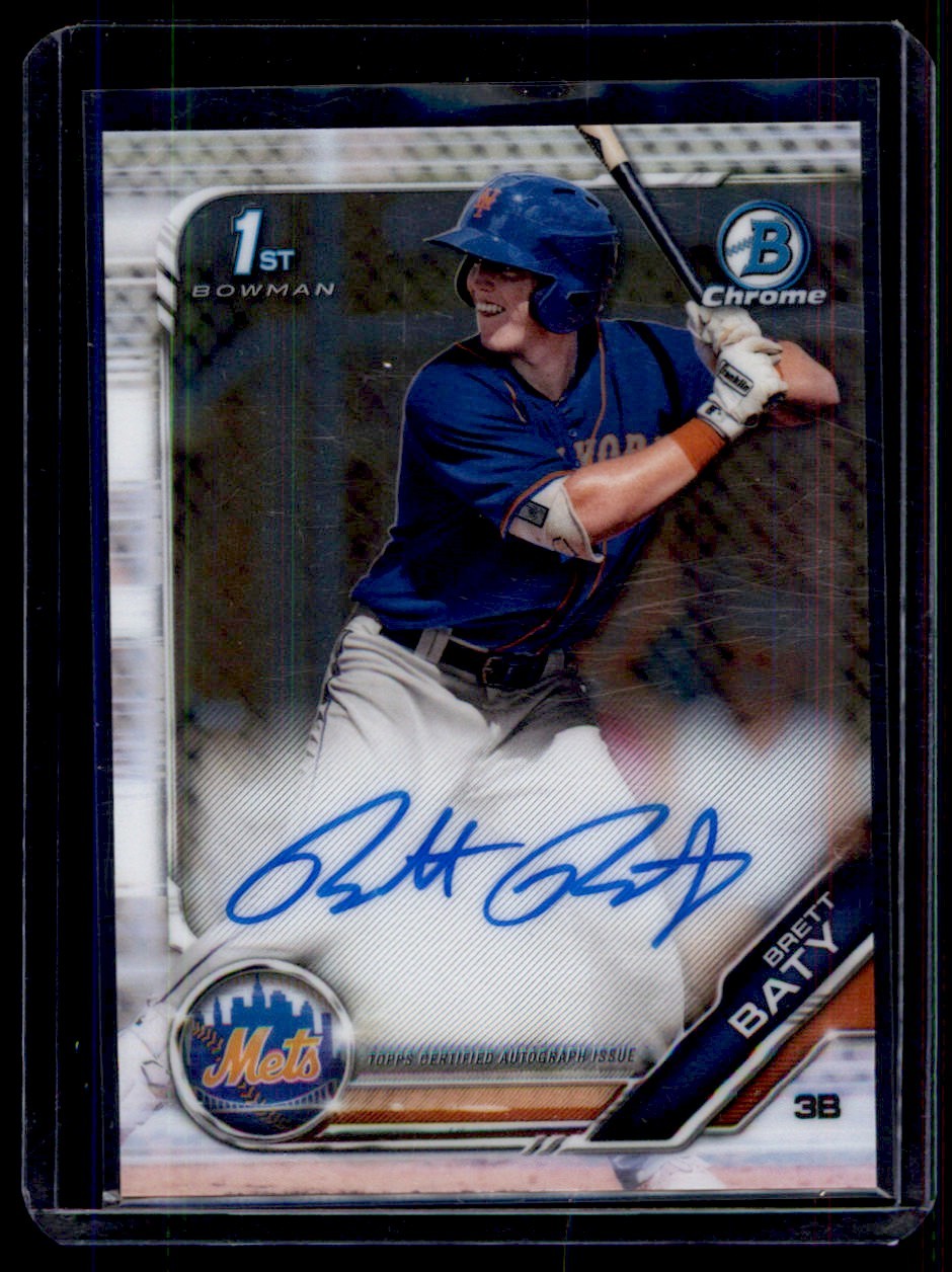 2019 Bowman Draft Chrome Pick Autographs Brett Baty Auto New York Mets #CDA-BB