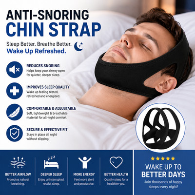 2 Pack anti Snore Chin Strap Stop Snoring Belt Sleep Apnea Support Solution