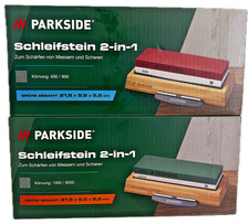 SET Parkside Schleifstein 2-in-1 Körnung 1000 / 6000 und 400/800 Bambus DHL
