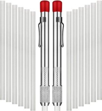 2pcs Soapstone Holder Pens  12 Refills   Welding Metal Marking Chalk Tool Set