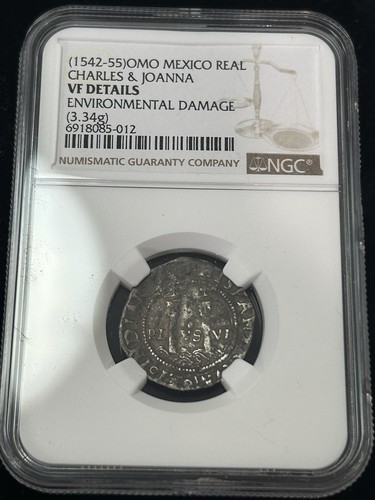 SASA 1542-55 México Charles And Joanna Silver Real Ngc Vf
