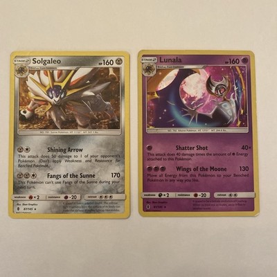Pokémon TCG - Guardians Rising Sun Moon - Solgaleo(Non-Holo) Lunala(Ice Holo) MP