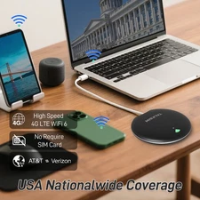 TalkSIM 4G LTE Black UFO Pocket WiFi – Mobile Hotspot for USA with 1GB Data Incl