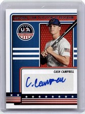 2023 Panini USA Baseball Stars & Stripes Cash Campbell #NTDP-CC Auto Blue Ink RC