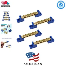 4PCS Ground Bus Bar 8 Positions Grounding Bus Bar Terminal Block Electrical B...