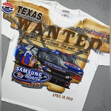 Vintage y2k AOP NASCAR Texas Motor Speedway SAMSUNG Mobile 500 racing T-shirt
