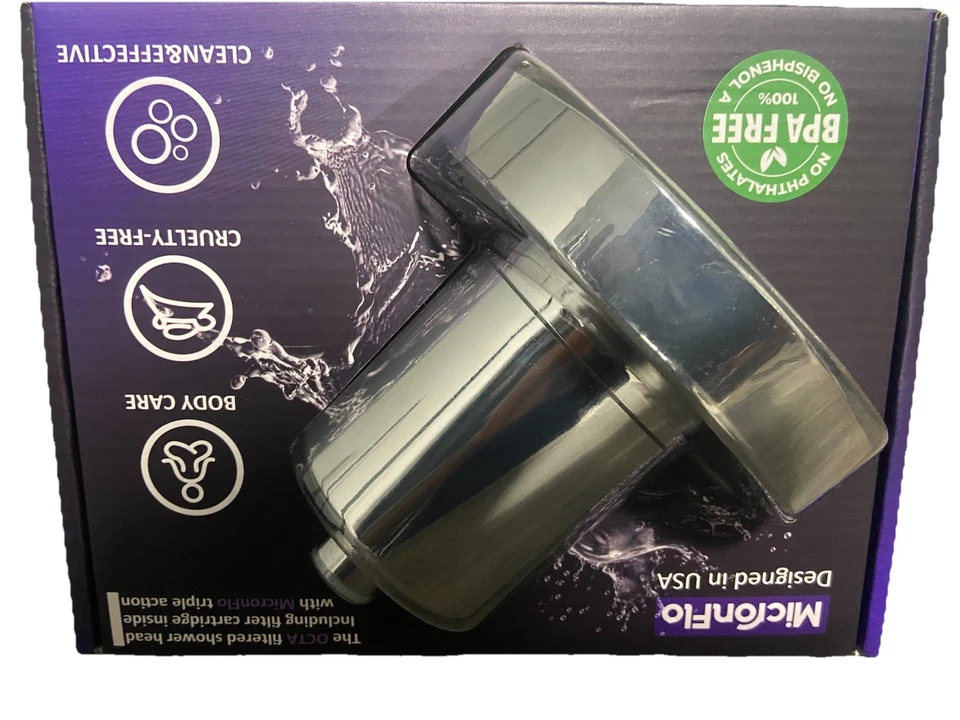 Rainley MicronFlo OCTA Filtered Shower Head w/ Filter Cartridge- Chrome - Image 2 of 4