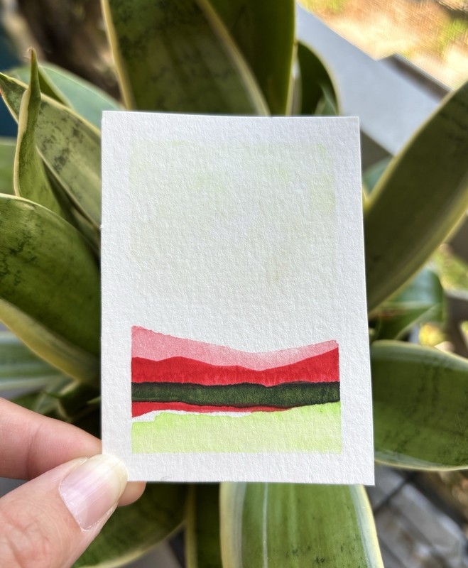 “The Moment” ACEO Minimalist Watercolor Painting. Original OOAK