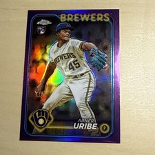 2024 Topps Chrome - Abner Uribe #276 Purple Refractor /250 (RC)