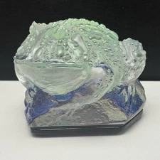 2008 MILON TOWNSEND STUDIO Argentine Horned Frog Sculpture Kiln Fired Mold 6"x4"