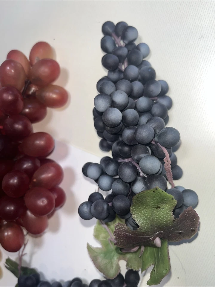 Cacho de uvas vintage plástico uvas falsas decorativas de vinil cachos de frutas - Imagem 4 de 4