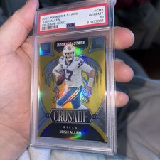 2022 PANINI R&S CRUSADE GOLD PRIZM JOSH ALLEN PSA 10 GEM MINT 6/10 CASE HIT MVP