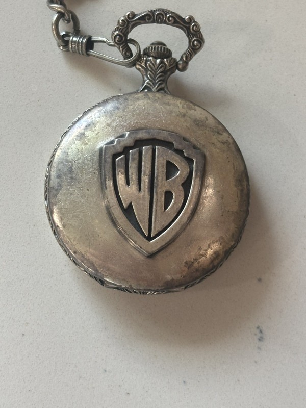 Vintage 90s Warner Brothers Store Looney Tunes Fossil Pocket Watch Needs Battery