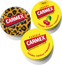 Image of Carmex Lip Balm Pot Mixed Pack of 3 (Cherry, Classic & Wild), 7.5 G (Pack of 3)