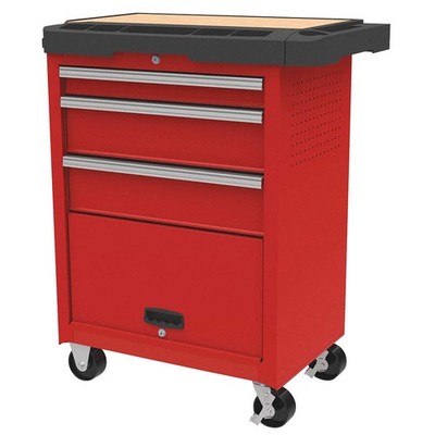 WESTWARD 31CE55 Rolling Tool Cabinet, Red,Light Duty 31CE55
